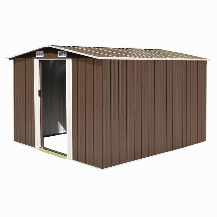Vidaxl hangar de jardin 257x298x178 cm marron métallique