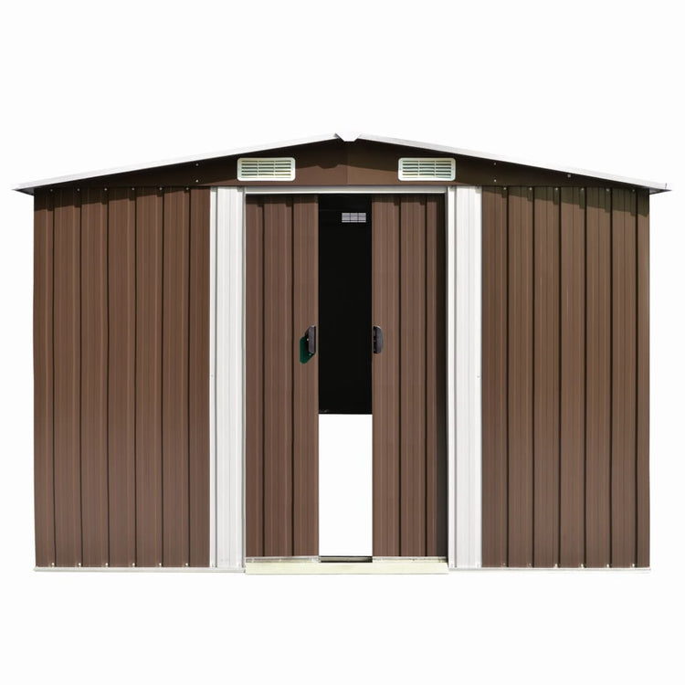 Vidaxl hangar de jardin 257x298x178 cm marron métallique