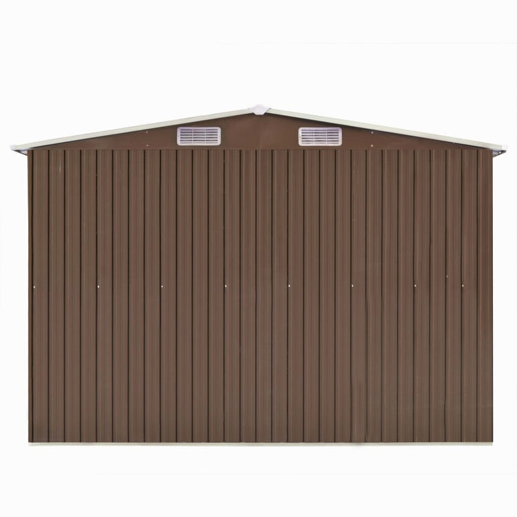 Vidaxl hangar de jardin 257x298x178 cm marron métallique