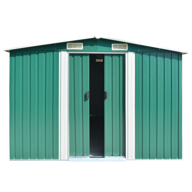 Vidaxl Garden Shed 257x392x181 cm en métal vert