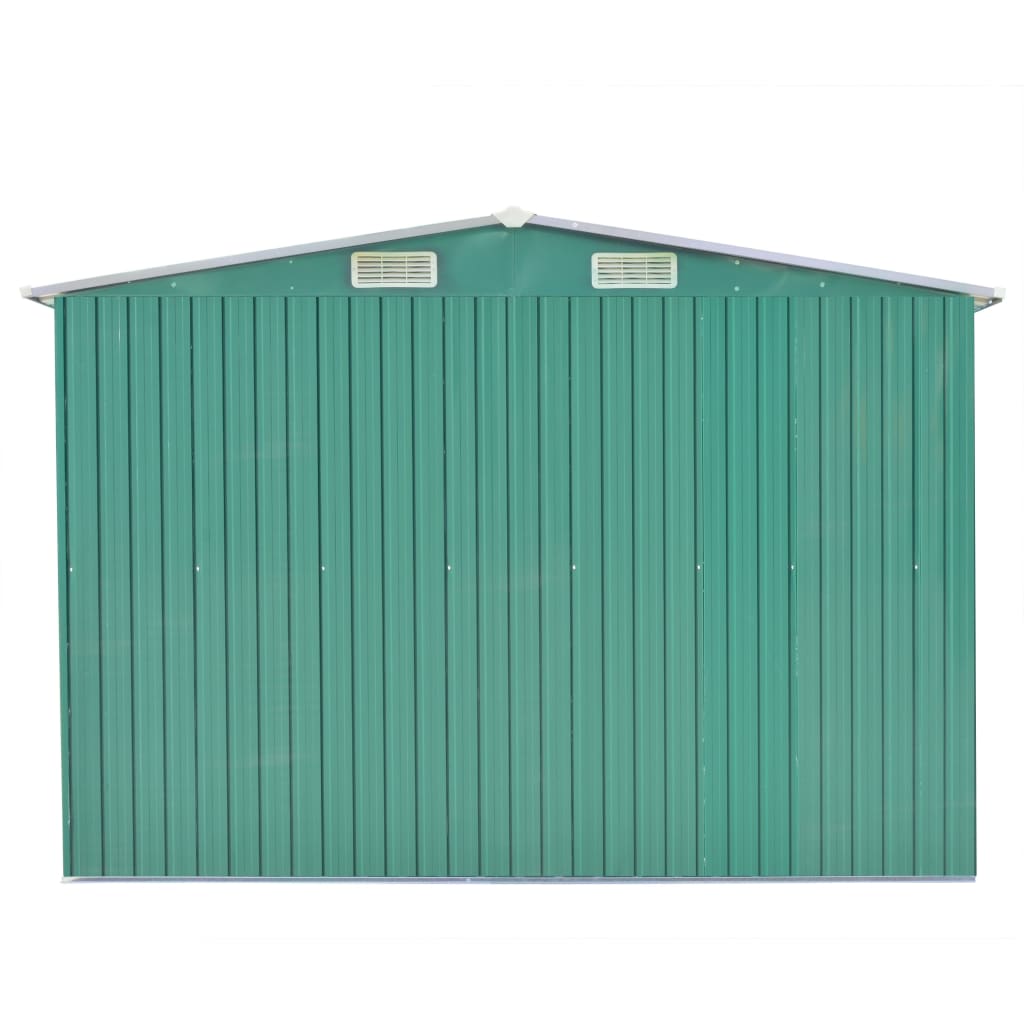 Vidaxl Garden Shed 257x392x181 cm en métal vert