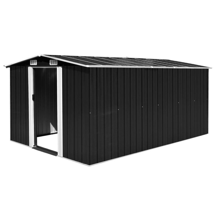 Vidaxl jardin hangar 257x392x181 cm anthracite métallique -colore