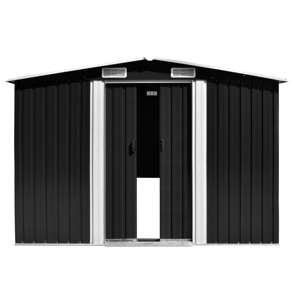 Vidaxl jardin hangar 257x392x181 cm anthracite métallique -colore