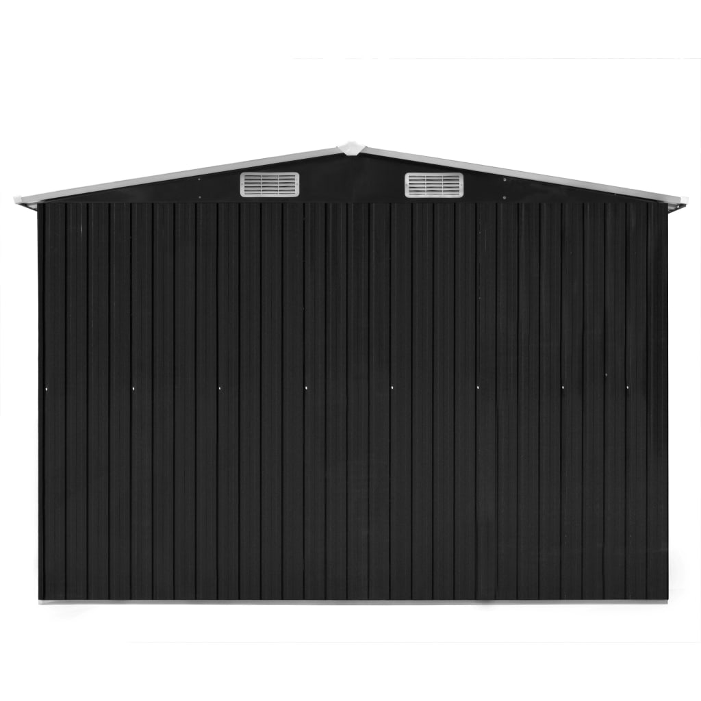 Vidaxl jardin hangar 257x392x181 cm anthracite métallique -colore