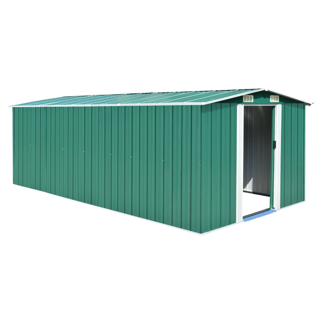 Vidaxl hangar de jardin 257x489x181 cm en métal vert