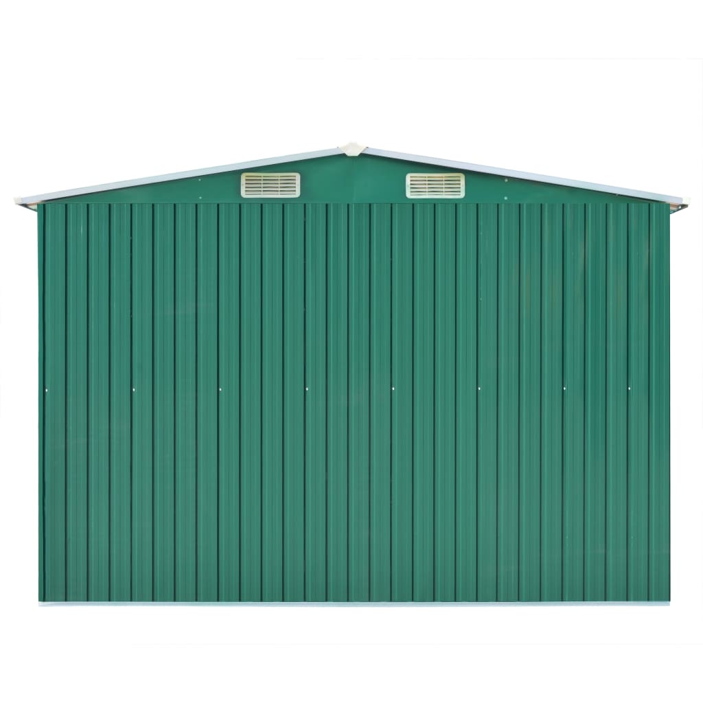 Vidaxl hangar de jardin 257x489x181 cm en métal vert