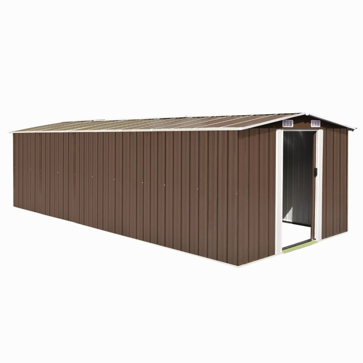 Vidaxl hangar de jardin 257x580x181 cm marron métallique