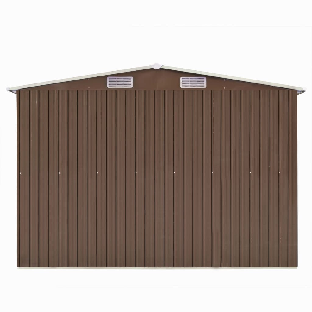 Vidaxl hangar de jardin 257x580x181 cm marron métallique