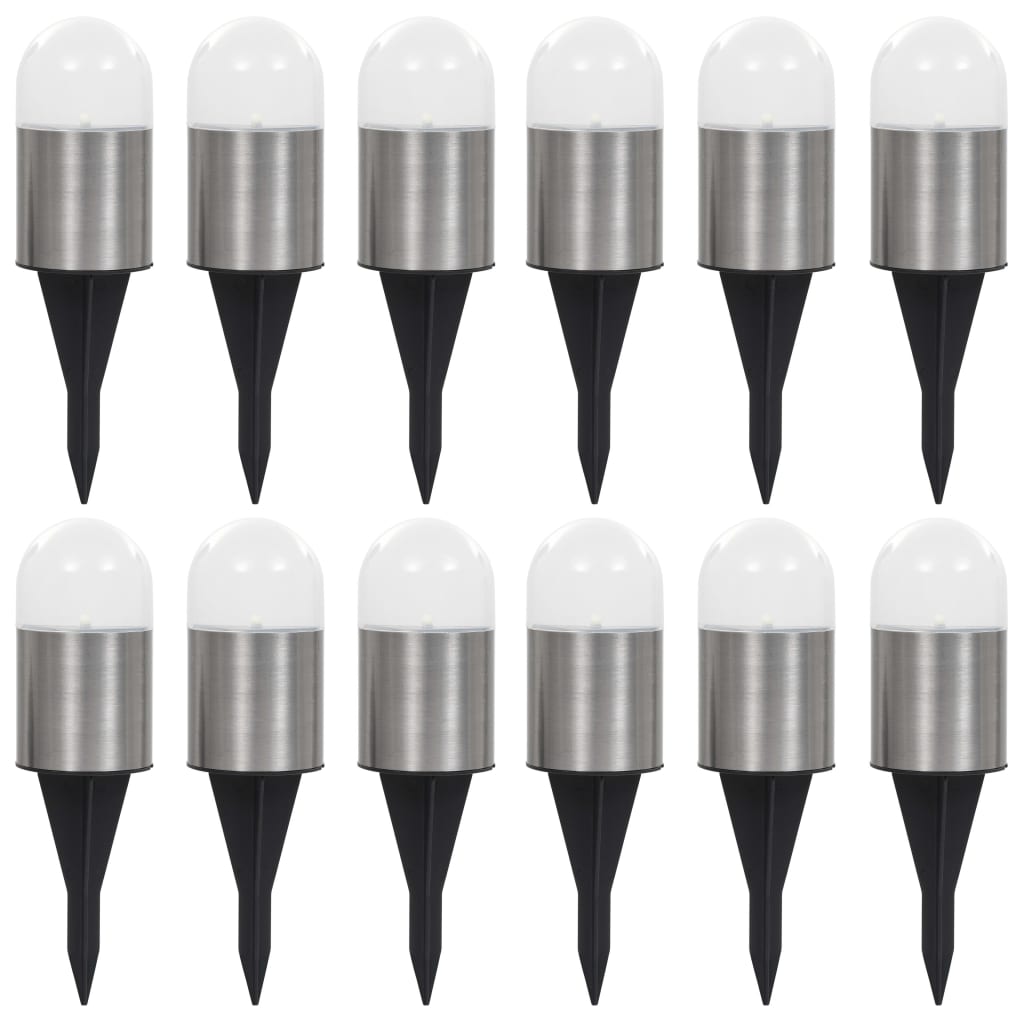 Vidaxl Ground Lamps 12 St Solar LED blanc