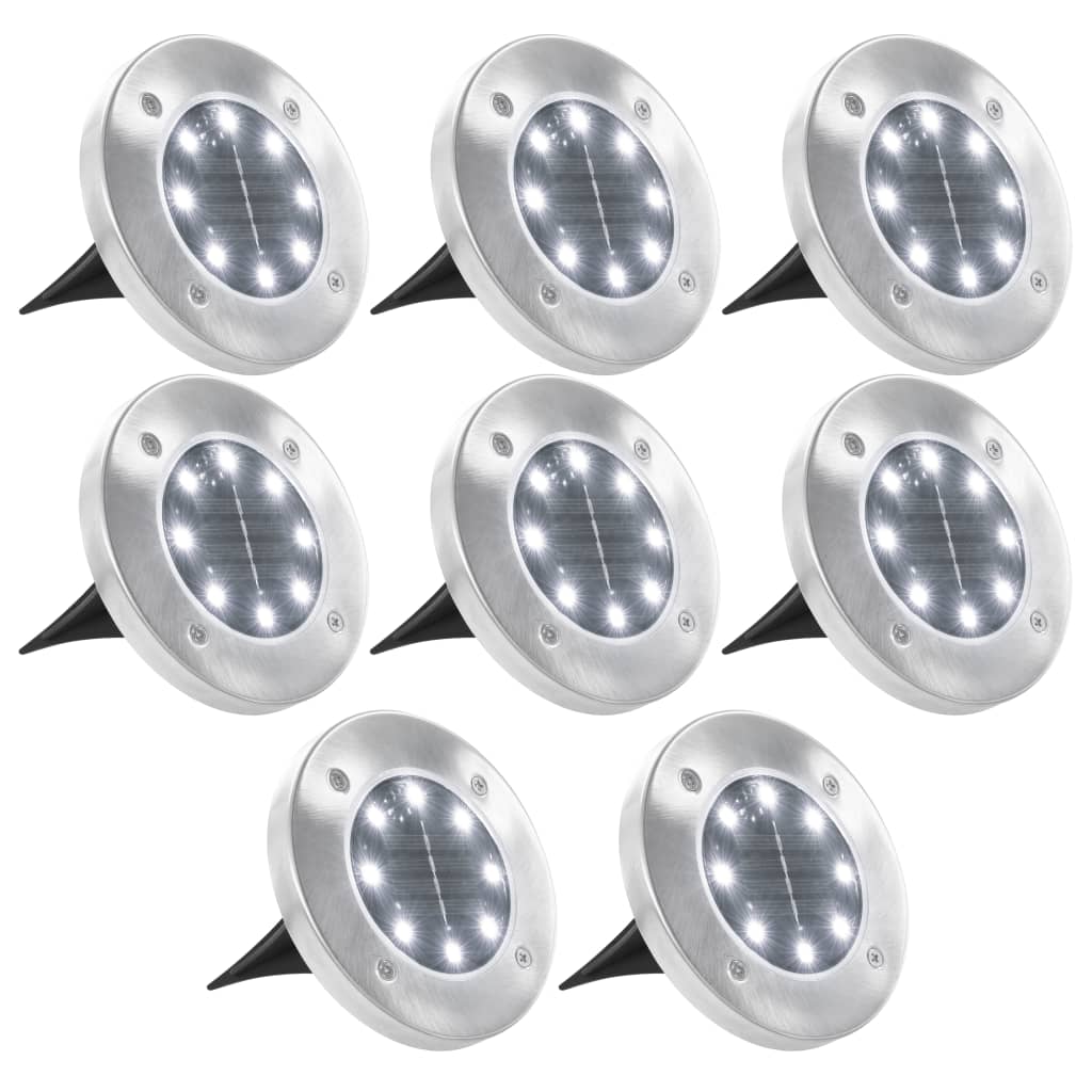 Vidaxl Ground Lamps 8 St Solar LED blanc