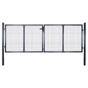 Vidaxl Gaaspoort 289x75 cm Gray en acier galvanisé - afbeelding 1