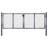 Vidaxl Gaaspoort 289x100 cm Gray en acier galvanisé