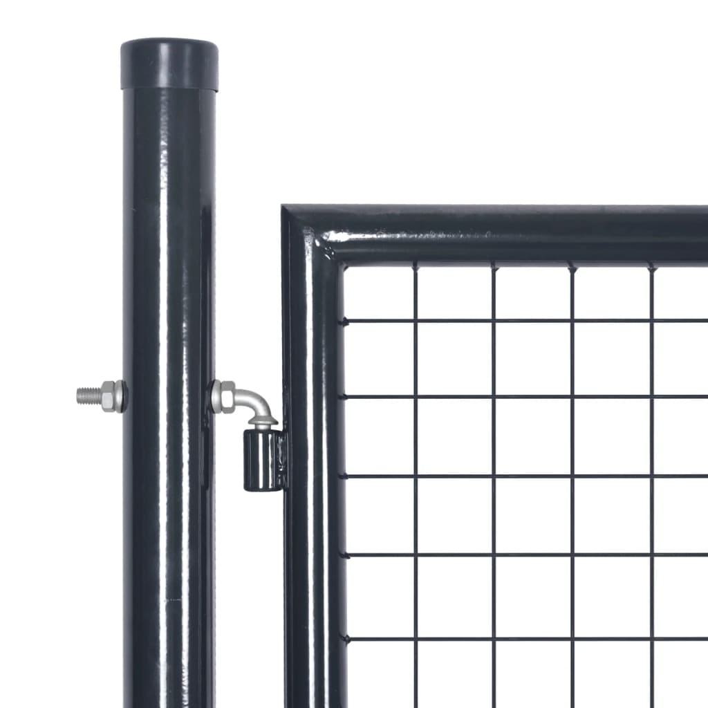 Vidaxl Gaaspoort 289x150 cm Gray en acier galvanisé