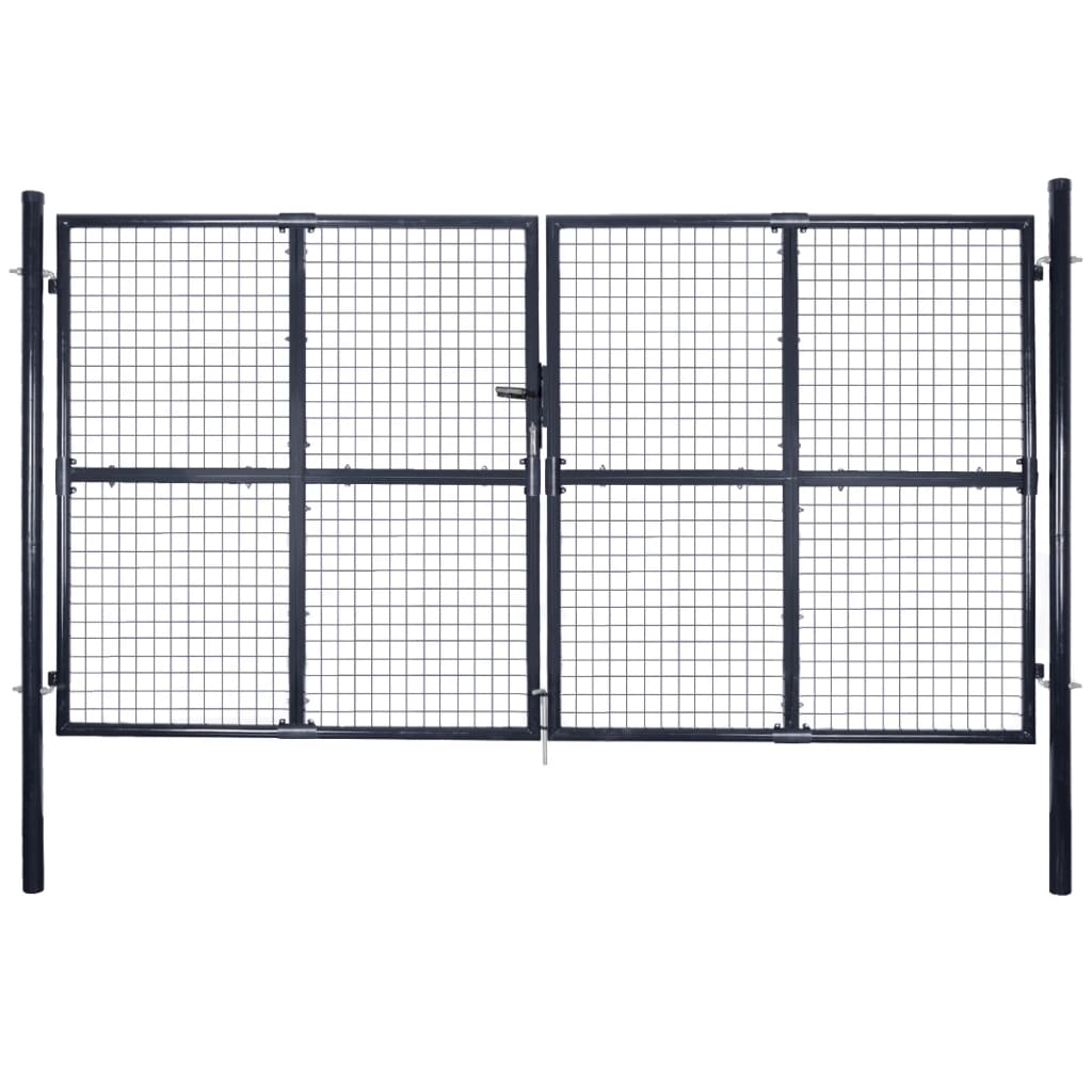 Vidaxl Gaaspoort 289x175 cm Gray en acier galvanisé