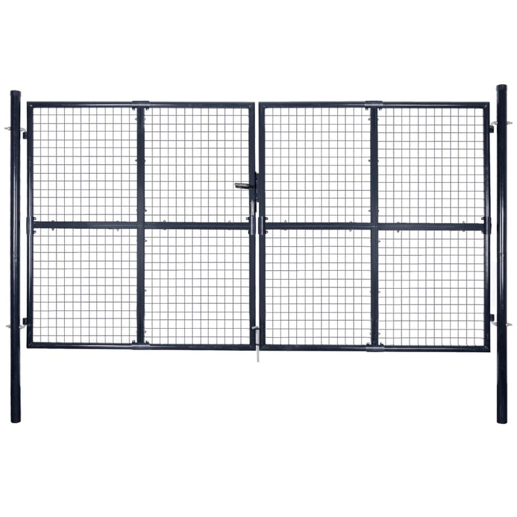Vidaxl Gaaspoort 289x175 cm Gray en acier galvanisé