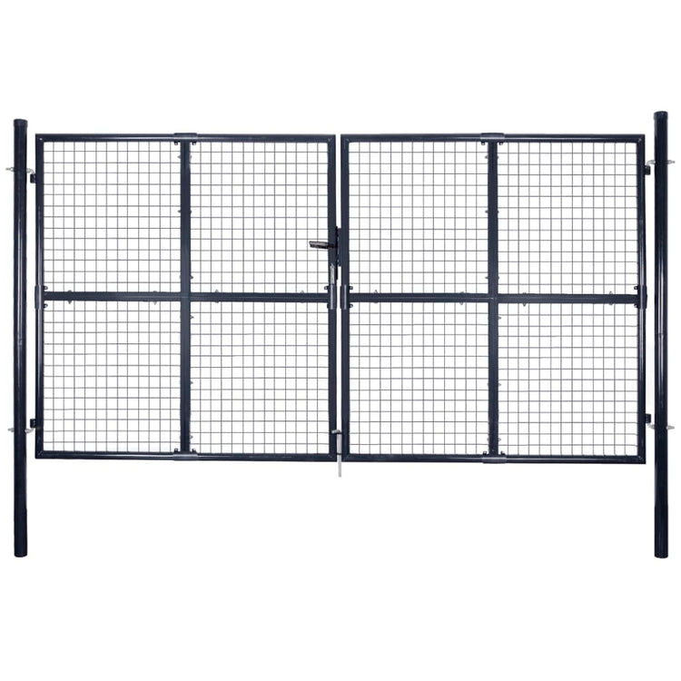 Vidaxl Gaaspoort 289x200 cm Gray en acier galvanisé