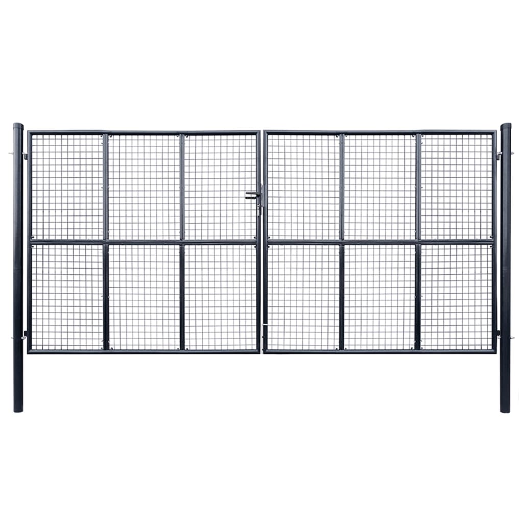 Vidaxl Gaaspoort 400x200 cm Gray en acier galvanisé
