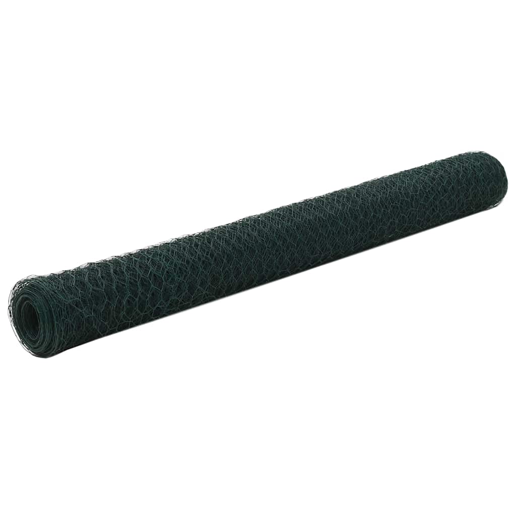 Vidaxxl grillage 25x1,2 m acier avec revêtement PVC vert