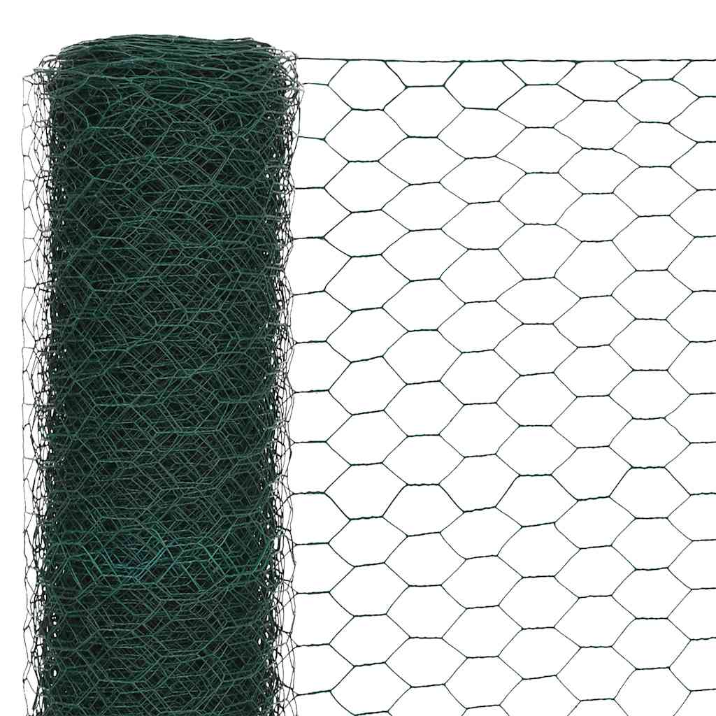 Vidaxxl grillage 25x1,2 m acier avec revêtement PVC vert