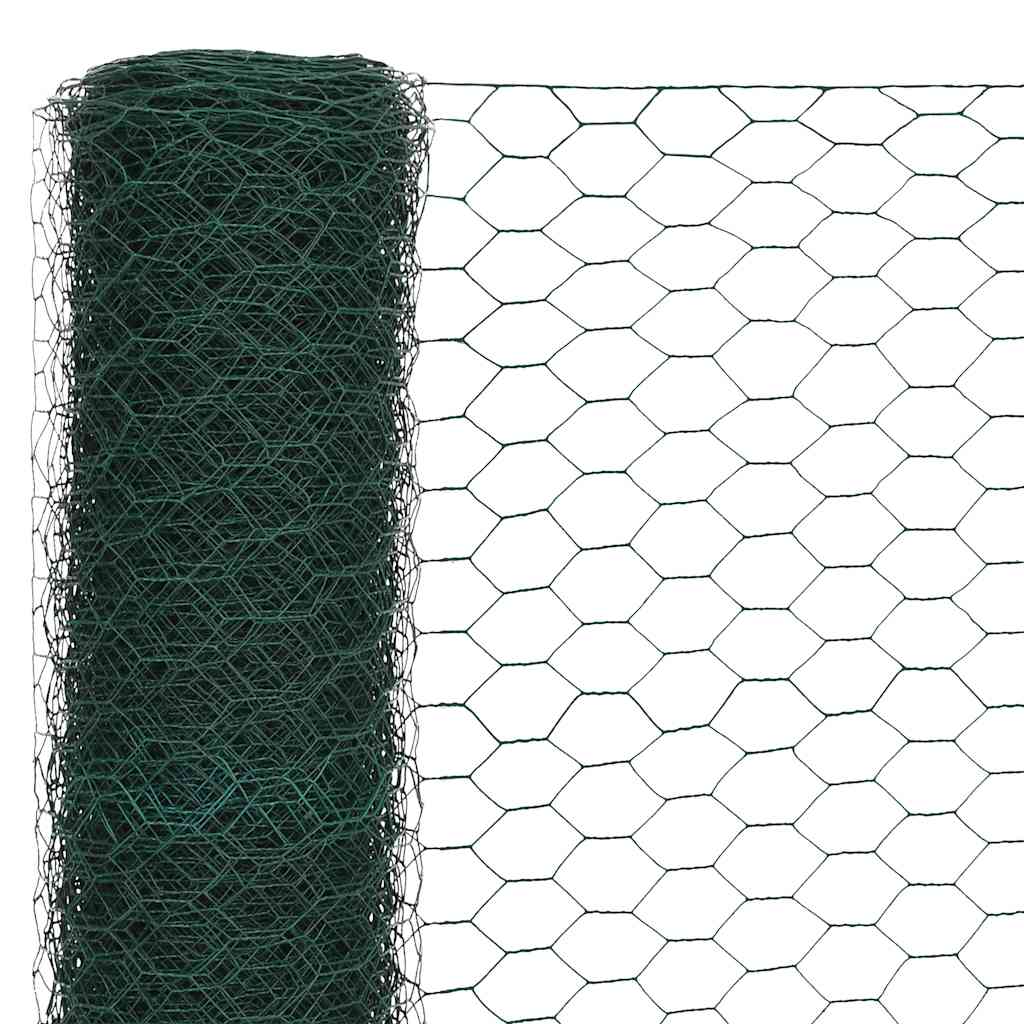 VidaXL grillage 25x1,5 m acier avec revêtement PVC vert