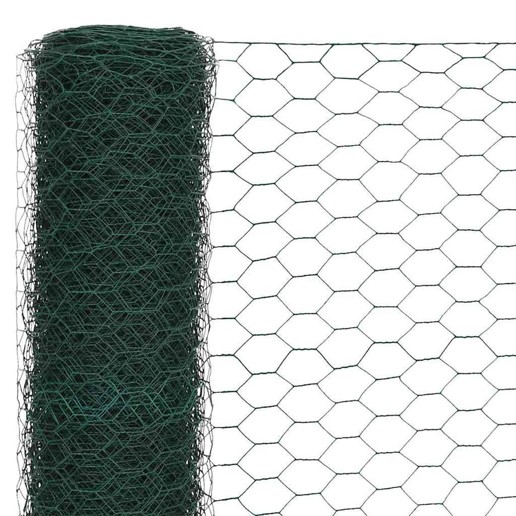 VidaXL grillage 25x1,5 m acier avec revêtement PVC vert