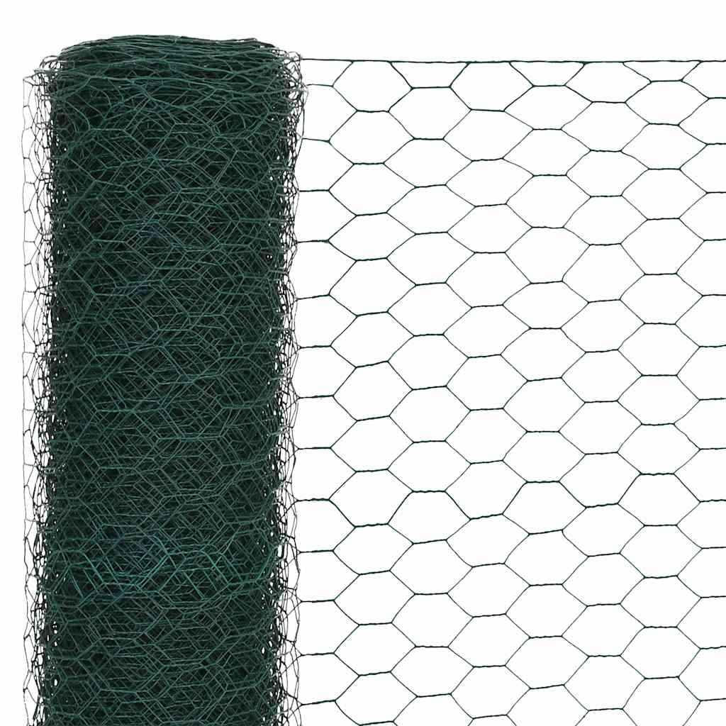 Vidaxxl grillage 25x1,2 m acier avec revêtement PVC vert