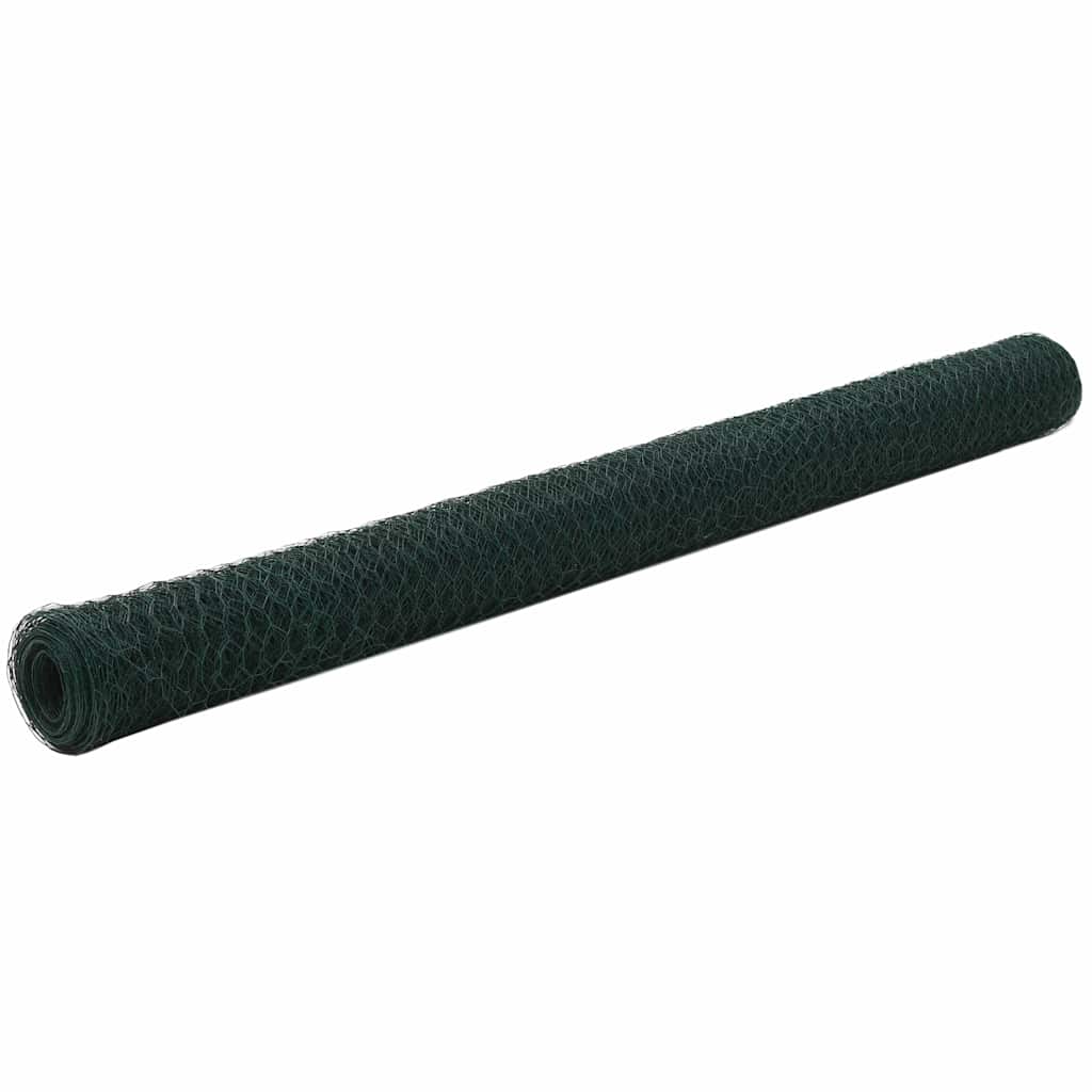 VidaXL grillage 25x1,5 m acier avec revêtement PVC vert