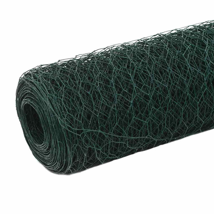 VidaXL grillage 25x1,5 m acier avec revêtement PVC vert