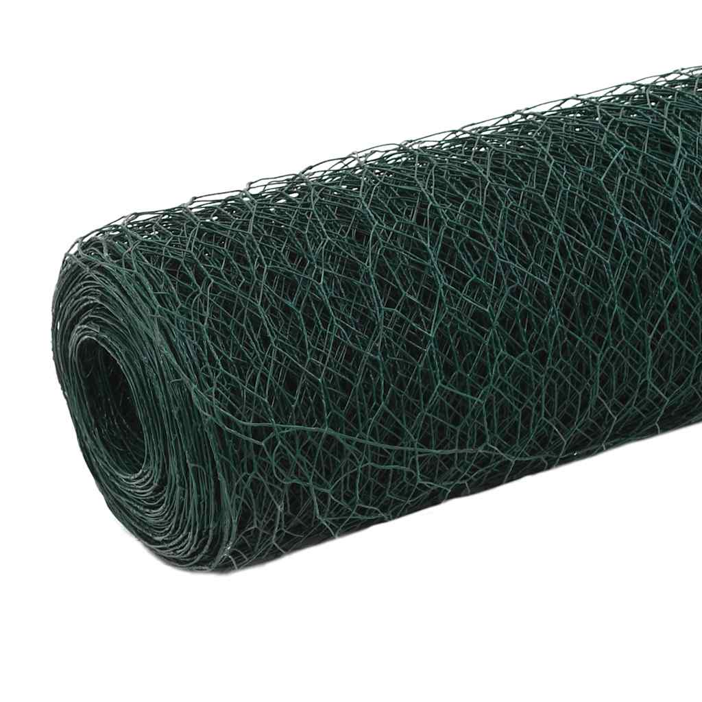 Vidaxxl grillage 25x1,2 m acier avec revêtement PVC vert