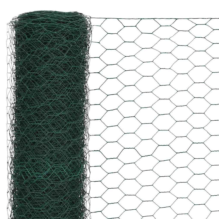 VidaXL grillage 25x1,5 m acier avec revêtement PVC vert