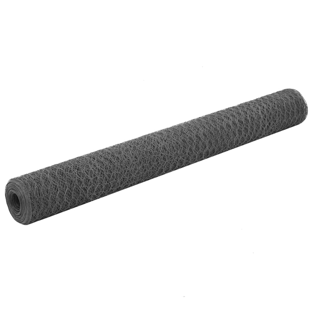Vidaxx grillage 25x1,2 m acier avec revêtement PVC gris