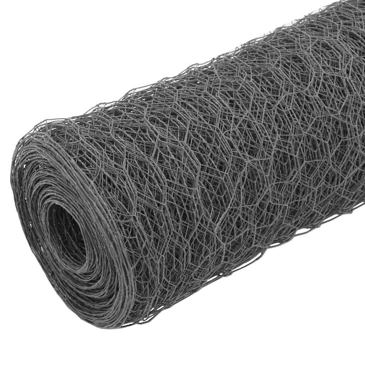 Vidaxx grillage 25x1,2 m acier avec revêtement PVC gris