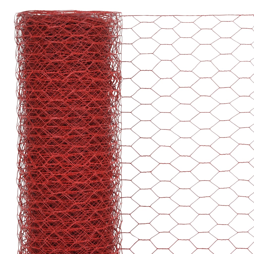 Vidaxl Poulet Fil 25x0,75 m AITE avec revêtement en PVC rouge