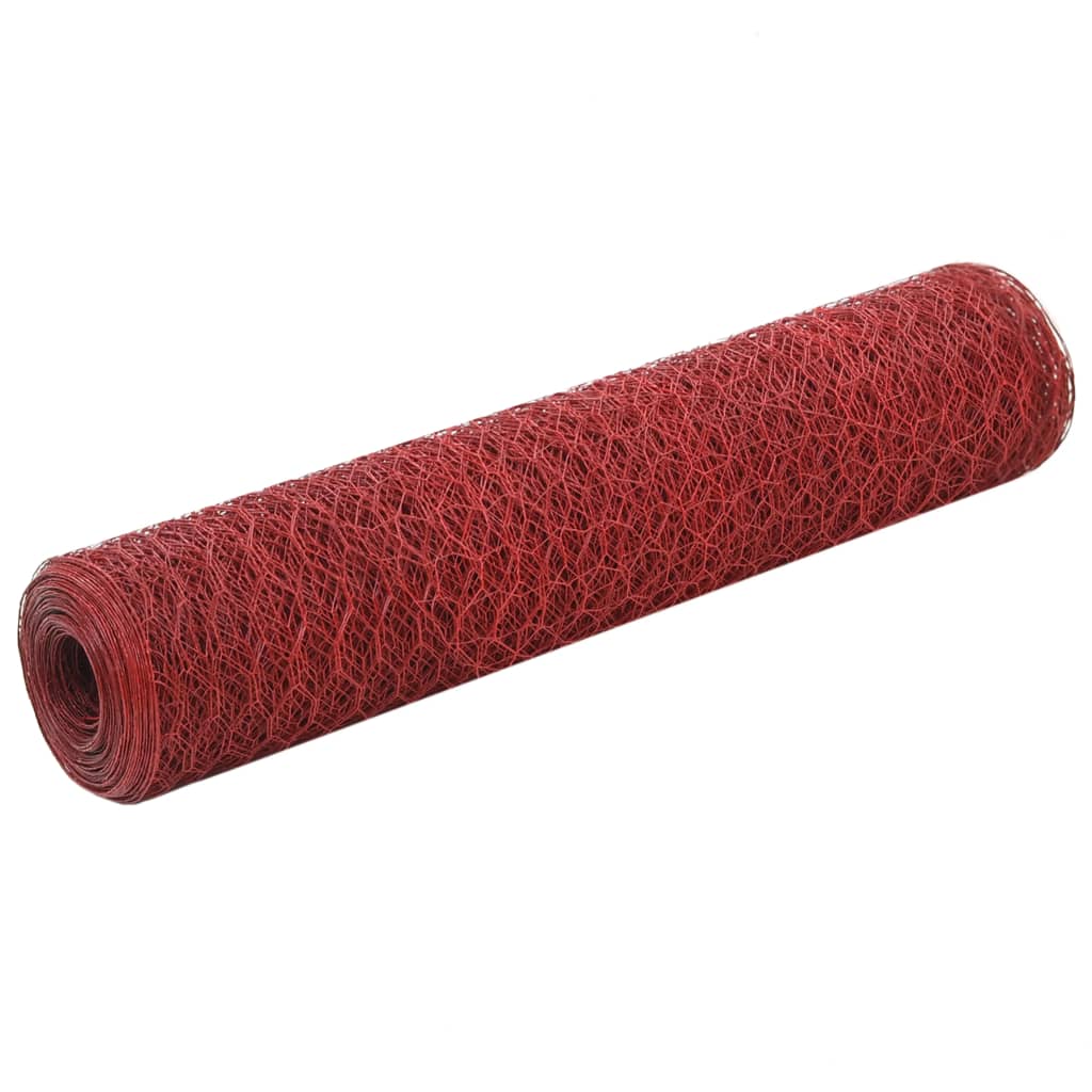 Vidaxl Poulet Fil 25x0,75 m AITE avec revêtement en PVC rouge