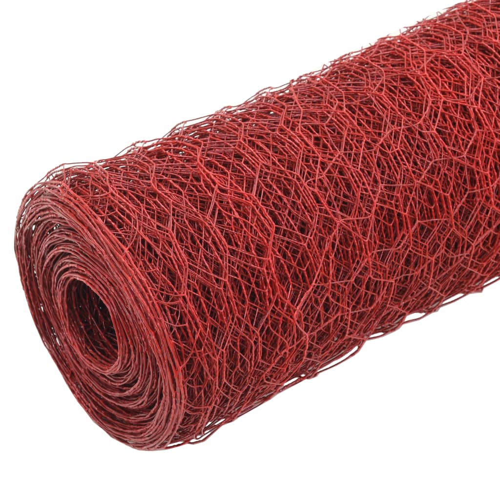 Vidaxl Poulet Fil 25x0,75 m AITE avec revêtement en PVC rouge