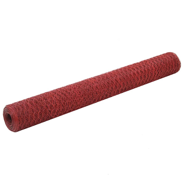 Vidaxx grillage 25x1,2 m acier avec revêtement PVC rouge
