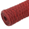 Vidaxx grillage 25x1,2 m acier avec revêtement PVC rouge