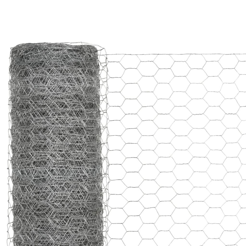 Vidaxl Poulet Fil 25x1,2 m Galvanisé en acier argent coloré