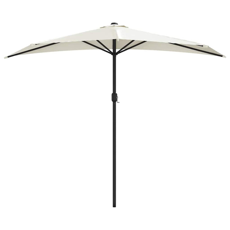 Vidaxl balcon parasol moitié avec un poteau en aluminium 270x144 cm sable -colored