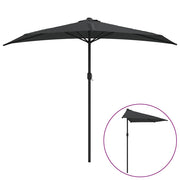 Vidaxl balcon parasol moitié avec un poteau en aluminium 270x144 cm anthracite - afbeelding 2