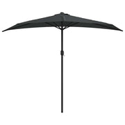 Vidaxl balcon parasol moitié avec un poteau en aluminium 270x144 cm anthracite - afbeelding 3