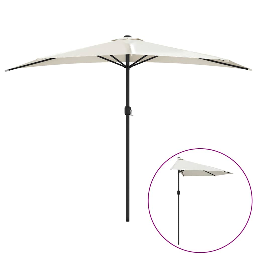 Vidaxl balcon parasol moitié avec poteau en aluminium 300x155 cm -coluré -colore