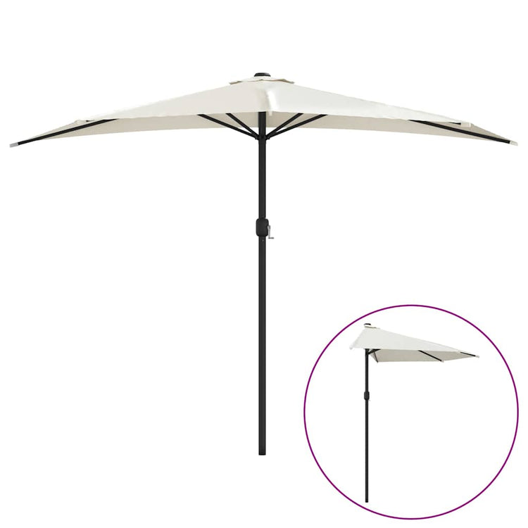 Vidaxl balcon parasol moitié avec poteau en aluminium 300x155 cm -coluré -colore