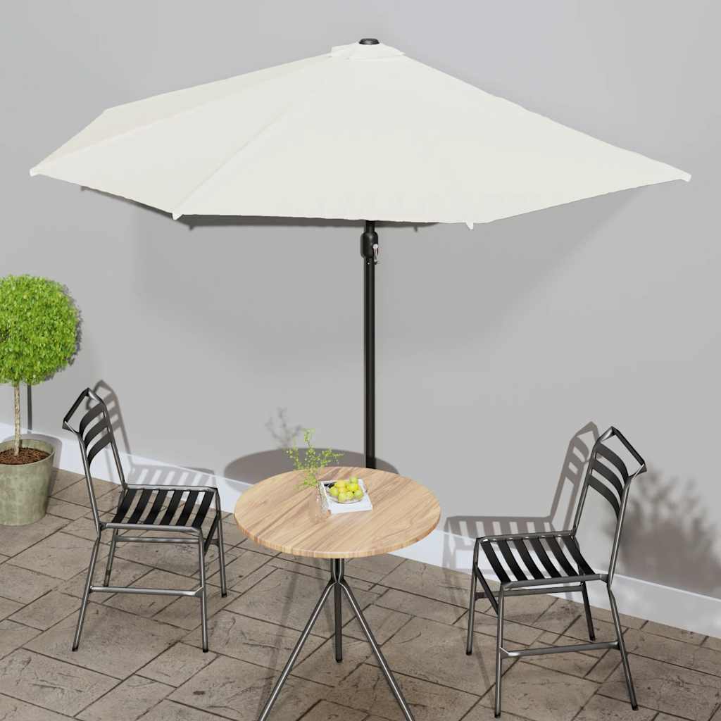 Vidaxl balcon parasol moitié avec poteau en aluminium 300x155 cm -coluré -colore