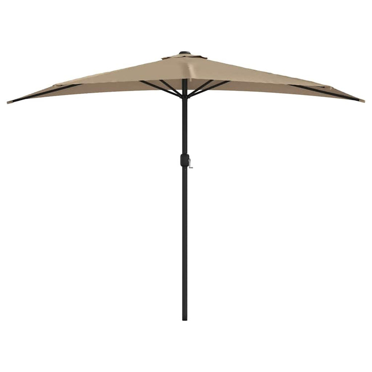 Vidaxl balcon parasol moitié avec poteau en aluminium 300x155 cm taupe