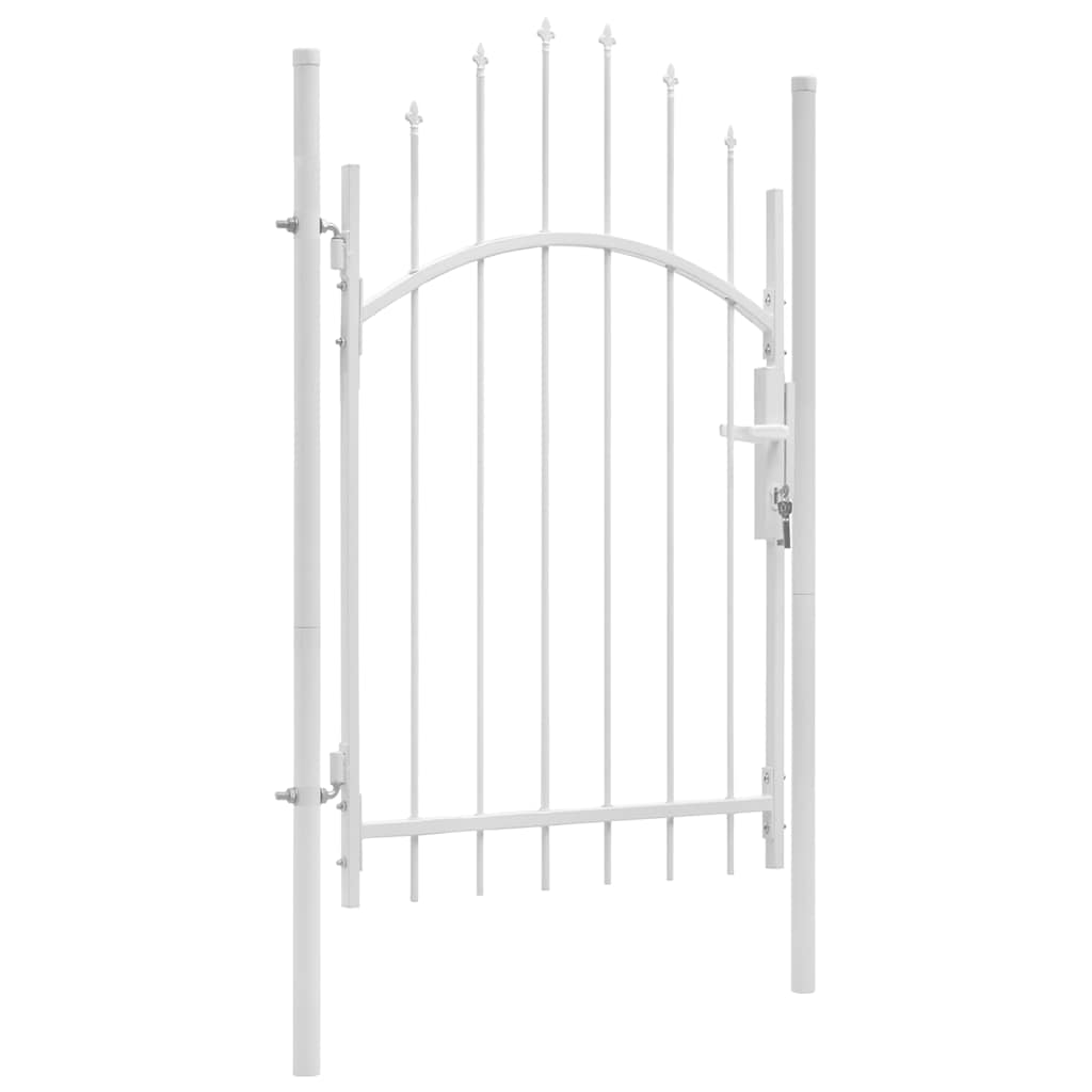 VidaXL portail de jardin acier 1x2,25 m blanc