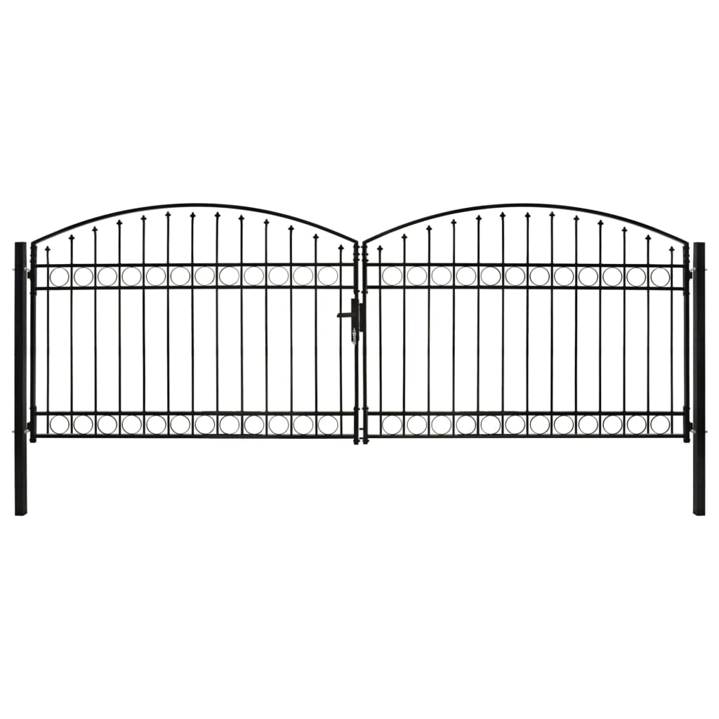 Port vidaxl avec haut curbe double 400x125 cm en acier noir