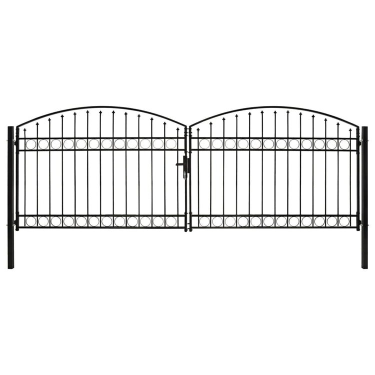 Port vidaxl avec haut curbe double 400x125 cm en acier noir