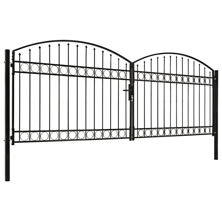 Port vidaxl avec haut curbe double 400x125 cm en acier noir