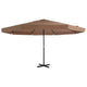 Parasol vidaxl avec poteau en aluminium 500 cm taupe